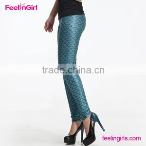 Accept Print Logo Custom Wholesale Fish-Pattern Women Leggings thumbnail-5