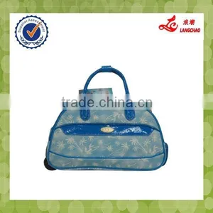 European Classical Designer Quality Leather Tarpaulin Duffel Bag thumbnail-1
