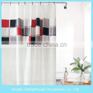 Light Design Plastic Bath Curtain, America Style PEVA Shower Curtain Of Size thumbnail-1
