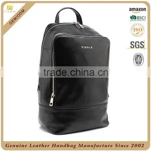 Guangzhou OEM Factory Custom Lady Leather Backpack Black Travel Bag Genuine Leather Women Backpack With Your Logo thumbnail-2