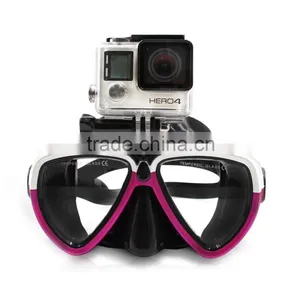 TELESIN Silicone Diving Glass With Detachable Screw Mount Diving Mask Scuba Snorkel Swimming Goggles For Sports Camera Go Pro thumbnail-1