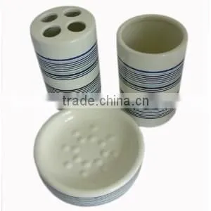 Novel Ceramic Bathroom Set Lotion Bottle Soap Dish Toothbrush Holder Tumbler thumbnail-1
