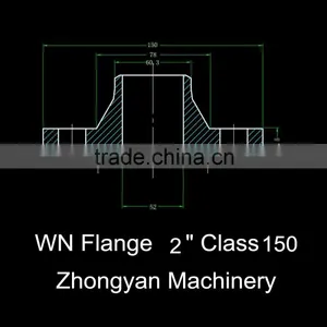 Weld Neck Reducing Flanges, ANSI Standard Flange Drawing thumbnail-2