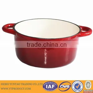 Round Cast Iron Hot Pot Enamel Casserole thumbnail-1