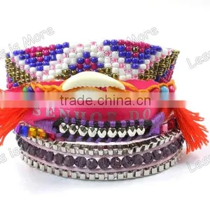 Red Tassels Bracelet for Sale Metal Bead Braclet of Magnetic Lock thumbnail-1