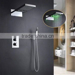 Concealed Led 3 Color Shower Mixer 3 Function Wall Mounted Thermostatic Shower Faucet Mixer With Hose thumbnail-6