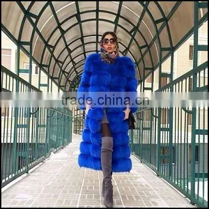 Luxury Design Fox Fur Long Coat for Women Supplier's Choice thumbnail-1