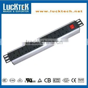 19" 1.0U 7 WAY UK TYPE PDU RACK POWER SOCKET thumbnail-1