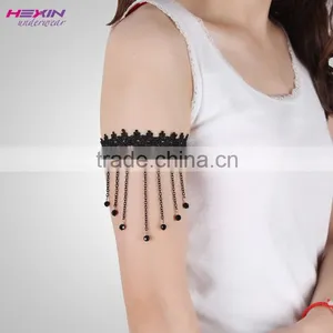 Party Accesories Cool Black Upper Arm Bracelet With Green Flower For Girls thumbnail-2