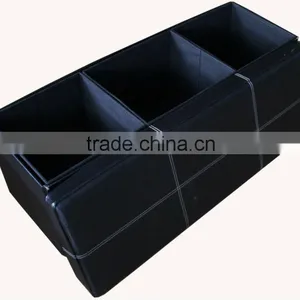 Black PVC Leather Foot Stool thumbnail-1