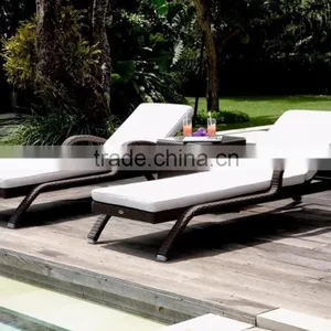 Synthetic Rattan Outdoor Sunbed Furniture- Wicker Rattan Sunbed Furniture - Poly Rattan Sun Lounger Furniture thumbnail-1