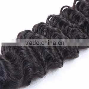Machine-made Deep Wave Weft Hair Extensions Double Drawn Weft thumbnail-5