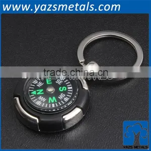 Custom Design Metal Compass Keychain Laser Logo thumbnail-1