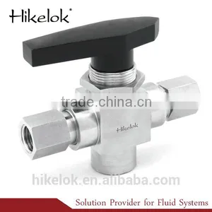 1/4" 3 Way Panel Mount Brass Ball Valve thumbnail-1