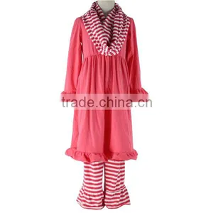 2016 Fall Girl Clothes Girl Three Pieces Outfits Fall Cotton Frock Suit Design Images thumbnail-1