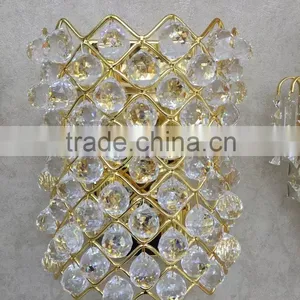 Luxury Crystal Beads Wall Lamp With Gold Metal Decoration CMF--002 thumbnail-2