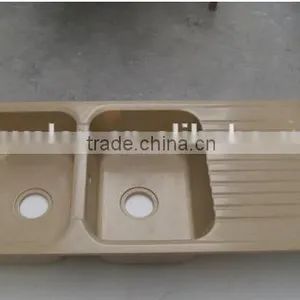Easy Cleaning Large Acylic Solid Surface Sink for Hotel&restaurant,,artificial Stone Double Kitchen Sink ,resin Stone Sink thumbnail-6