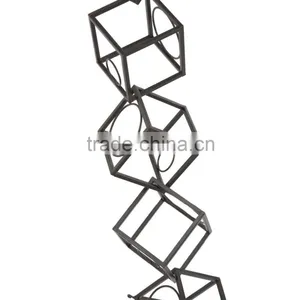 Black Metal Wall Mounted Geometric Wine Rack/Organizer for 5 Bottles thumbnail-2
