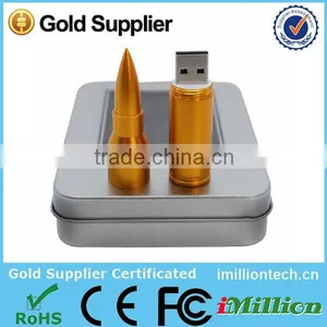 Metal Bullet Usb 3.0 Flash Drive 16GB,logo Usb 3.0 Pendrive,Gold Usb 3.0 Disk thumbnail-1