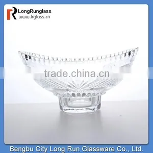 LongRun Eco-friendly 800ml Transparent Patterned Glass Fruit Plate thumbnail-1