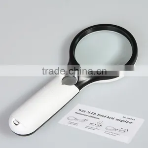 New Handheld Illuminated 3X 45X Magnifier Magnifying Jewelry Loupe 2LED Light thumbnail-1