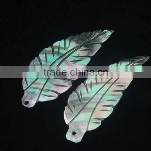 Best Quality New Arrival Mother of Pearl Gemstone With Nice Carving and Leaf Shape thumbnail-1