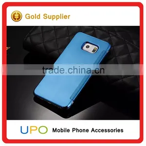 [UPO] For Samsung Galaxy S7 Edge Clear View PC Cover Auto Sleep Wake Mirror Flip Leather Cool Phone Cases thumbnail-3