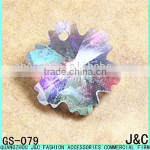 14mm Crystal AB Snow Flower Shape Crystal Pendant thumbnail-1