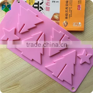 CTBED045 Christmas Gift New 3D Christmas Tree Mould Star Silicone Chocolate Mold Insert Set Up Christmas Trees thumbnail-1