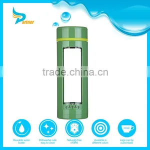 Best Sale Drinking 500 ml Green Sport Glass Water Bottle With Fruit Infuser thumbnail-1