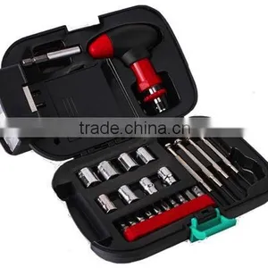 Household 25 Piece PORTABLE All in One TOOL SET Kit Gift With Flashlight and Screwdrivers thumbnail-2