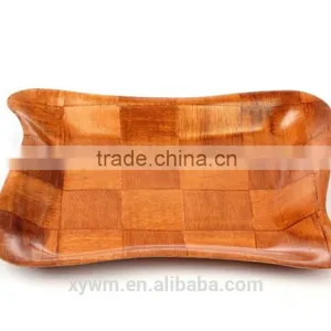 Woven Wooden Serving Tray or Plate thumbnail-1