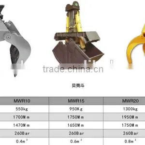 Hitachi Zx360h 5 Teeth Orange Peel Hydraulic Grapple thumbnail-6