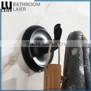Popular Unique Design Zinc Alloy ORB Finishing Bathroom Accessories Wall Mounted Double Robe Hook thumbnail-2
