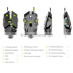 LUOM G50 Gaming Mouse 4000 DPI 10 Buttons Optical Wired Professional Mechanical Game Mouse thumbnail-6