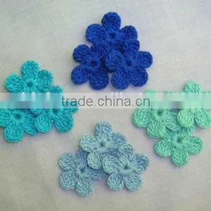 Crochet Pink Flowers Appliques,Embellishment,Cards,Mix,Multicolor thumbnail-3