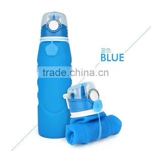 Eco Friendly Small Silicone Foldable Sport Water Bottle thumbnail-1