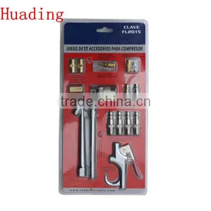 17pcs Pneumatic Accessory Set Feature : 1pc-dual Tire Chuck 1pc-pencil Gauge 4pc-1/4"male Plug 2pc-1/4"female Plug 1pc-air b thumbnail-1