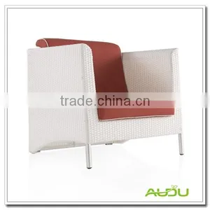 Audu Red Cushion Rattan Antique White Chair thumbnail-1