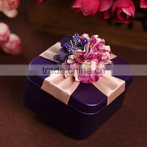 Personalized Wedding Metal Ring Big Square Tin Box thumbnail-1