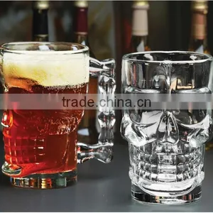 Glass Skull Drinking Mug Cup With Glass Handles thumbnail-5