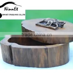 Wood Carved Elephant From Thailand thumbnail-2