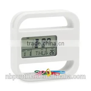 Clock Digital Desk Clock With Clip and Memo Holder thumbnail-3