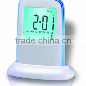Promotional Push Panel 7-Color Changing LCD Clock thumbnail-3