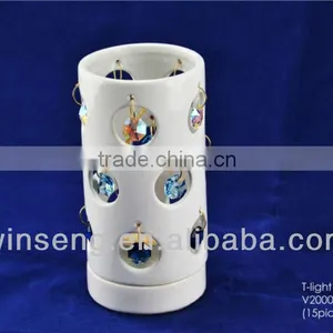 Ceramic T-light Candle Holder With Crystals From Swarovski thumbnail-1