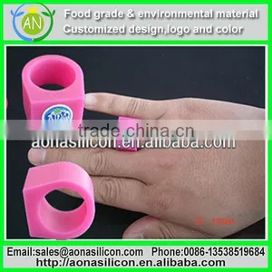 Popularly Superior Quality Fashion Girls Embossed|debossed Ink Text Logo Silicone Finger Ring 2013 |welcome New OEM Design| thumbnail-1