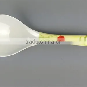 Melamine Flower Printing Big Plastic Soup Spoon Serving Spoon thumbnail-3