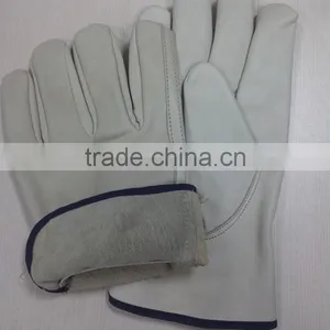 DDSAFETY High Quality Yellow Cow Grain Leather Gloves Driver Gloves thumbnail-3
