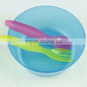 Factory Sale Soft PP Baby Spoon With Fork Baby Spoon Tableware Set thumbnail-4