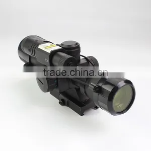 Compact 2.5-10X40 Rifle Scope Red Green Mil-Dot Reticle With Side Attached Green Laser Sight Scope With Quick Release Mount thumbnail-4